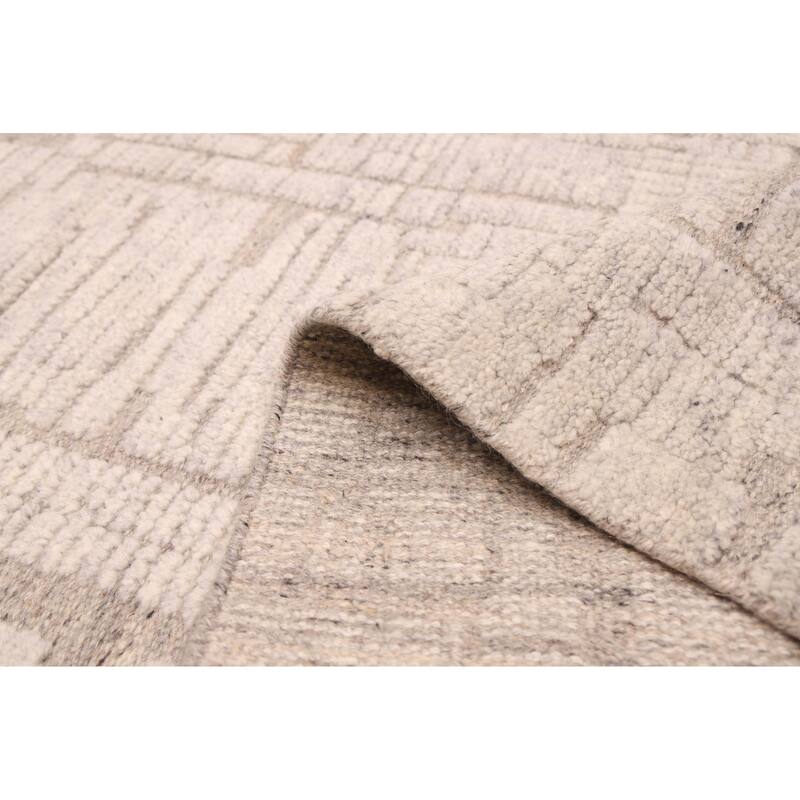 ECARPETGALLERY Hand-knotted Tangier Light Grey Wool Rug - 5'2 x 8'0