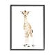 preview thumbnail 1 of 18, Stupell Baby Giraffe Watercolor Portrait Children's Nursery Safari Animal Framed Wall Art - Yellow 16 x 20 - Black