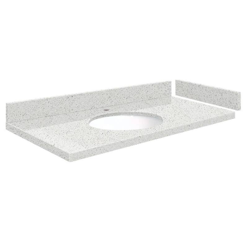 Transolid VT43x22-1OU-1 Silestone 43" Quartz Vanity Top with Circular