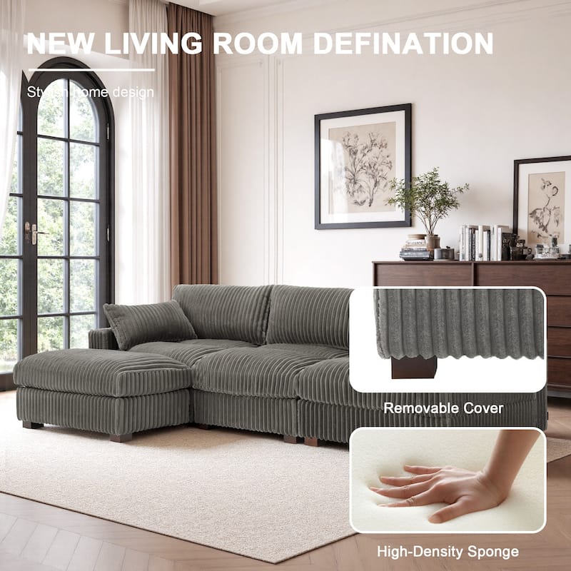 Oversized Plush Modular Sectional Sofa Set L Shaped Couch