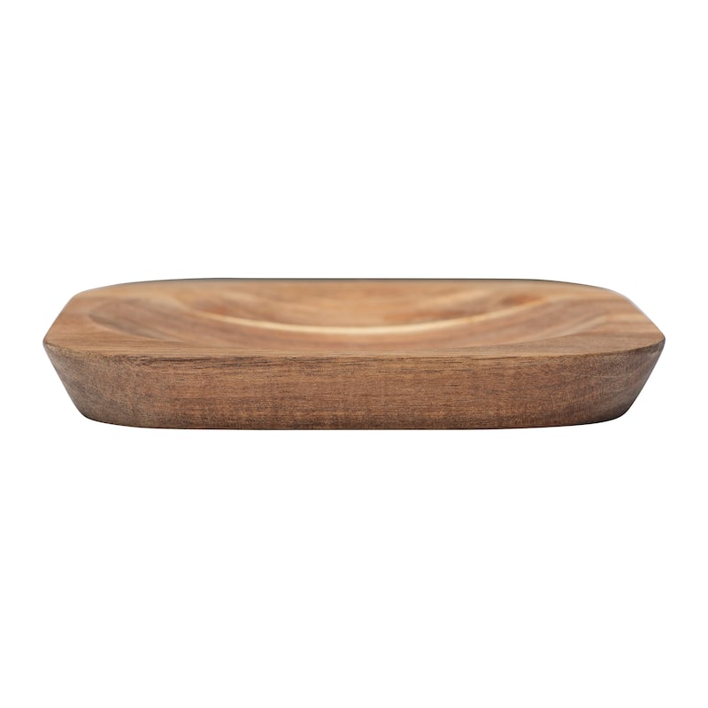 Acacia Wood & Stainless Steel Mezzaluna - 8.0"L x 8.0"W x 1.0"H