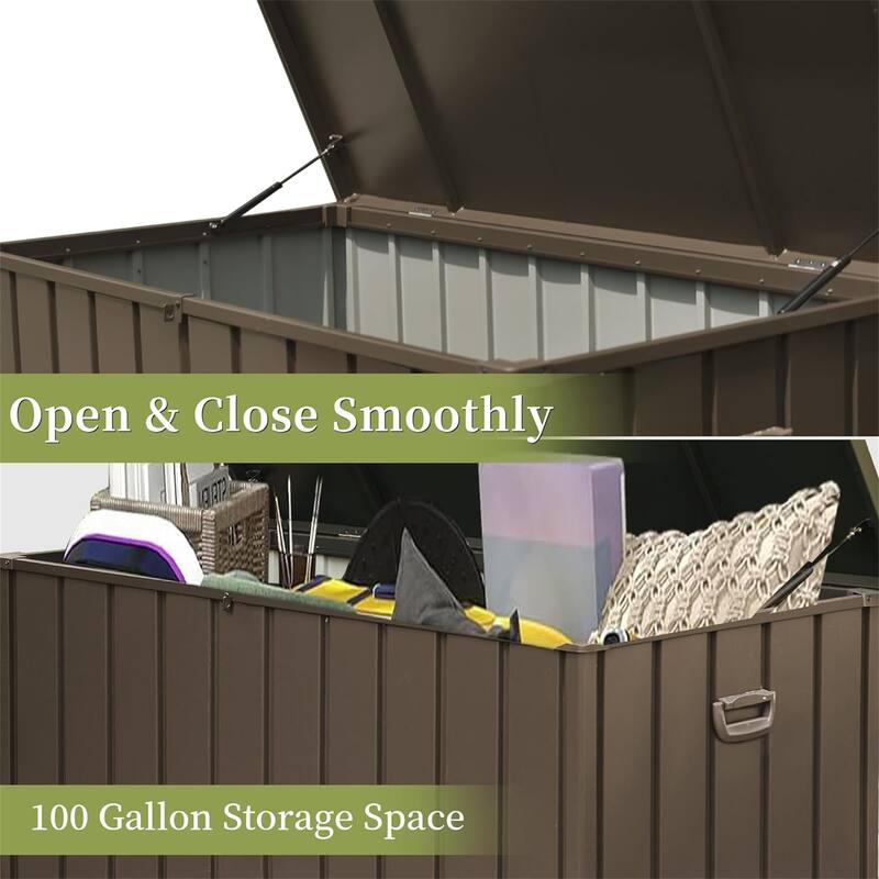 Storage Deck Box Waterproof, Large Patio Storage Bin,Lockable Garden Tools