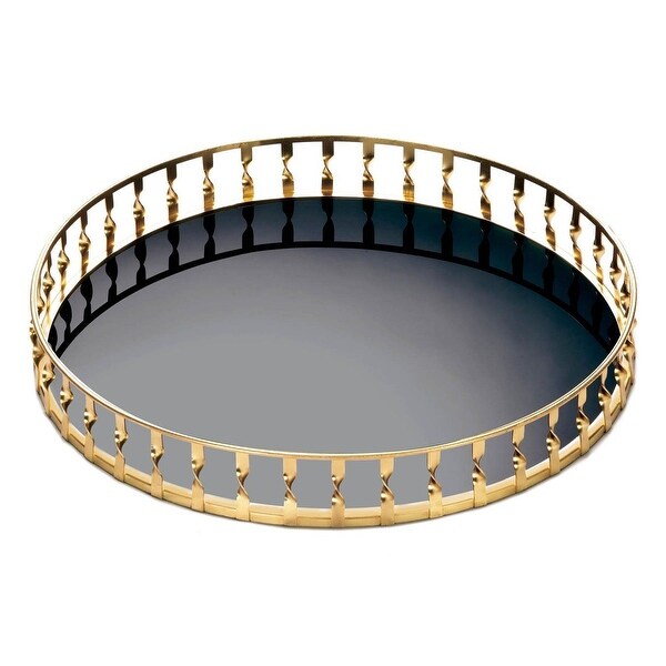 Hot Selling Gold Twist Mirrored Tray