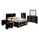 preview thumbnail 25 of 40, Furniture of America Brent 6-Piece Wood Platform Bedroom Set with Drawers and Bookcase Headboard