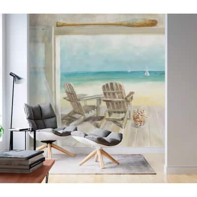 GK Wall Design Beach Landscape Watercolor Mediterranean Removable Wallpaper