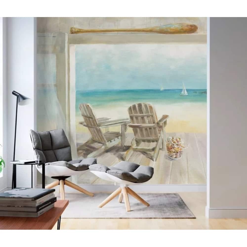 GK Wall Design Beach Landscape Watercolor Mediterranean Removable Wallpaper