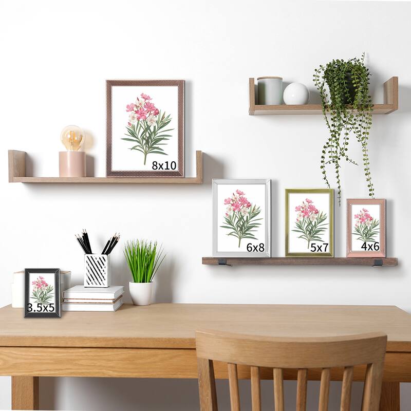 Simple Picture Frames, Metal Photo Frame with Real Glass, Display for Wedding Gift Home Tabletop Decor