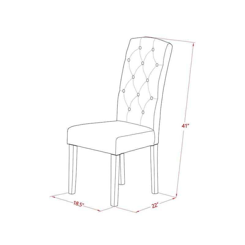 Parson Chair Linen Fabric Mahogany Legs Accent Seating Comfortable Guest Chair