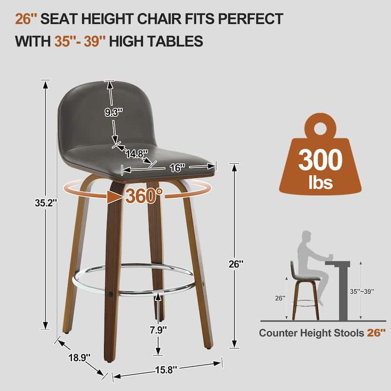 Upholstered Wood Swivel Bar Stools/ Counter Stool