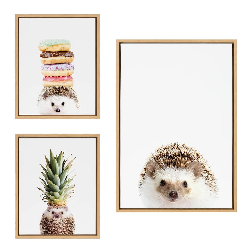 Kate and Laurel Sylvie Hedgehog Canvas Art Set by Amy Peterson