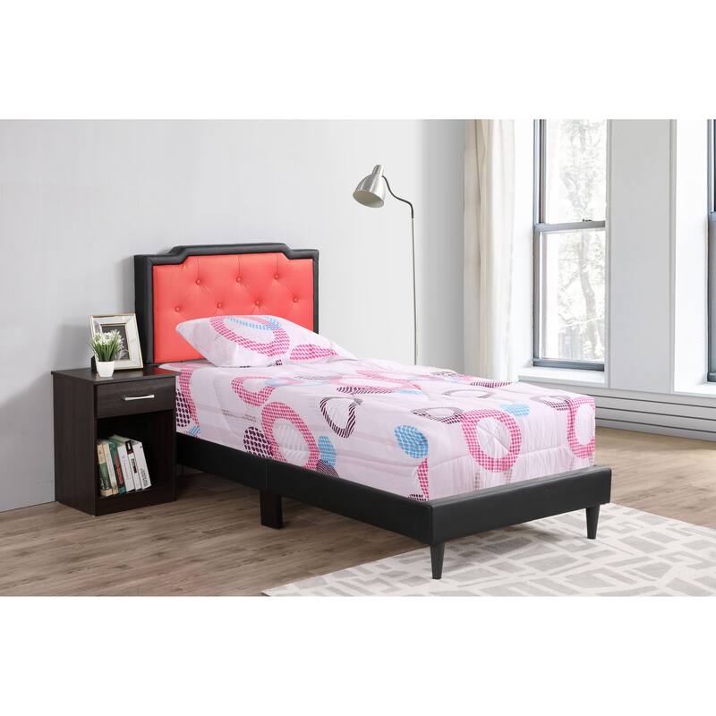 Carson Carrington Valsnas Adjustable Tufted Faux Leather Panel Bed