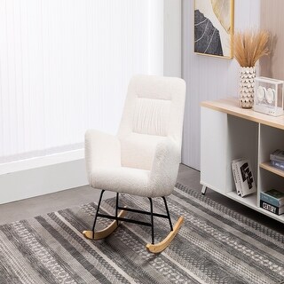 Plush Teddy Glider Recliner, High Back Rocking Chair with Swivel - Bed ...