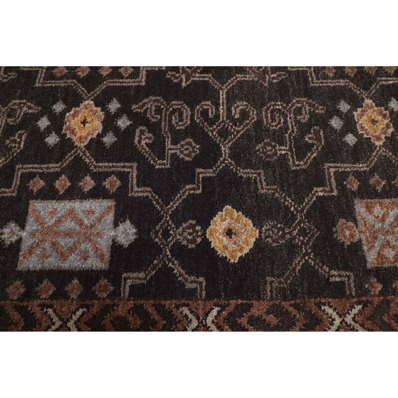 ECARPETGALLERY Hand-knotted Finest Agra Jaipur Black Wool Rug - 8'11 x 11'11