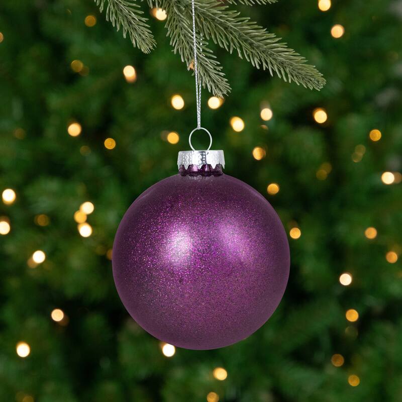 Onion and Glass Ball Christmas Ornaments - 3.25" - Burgundy and Purple - 9ct