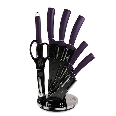 Berlinger Haus 8-Piece Knife Set with Acrylic Stand, Purple Collection