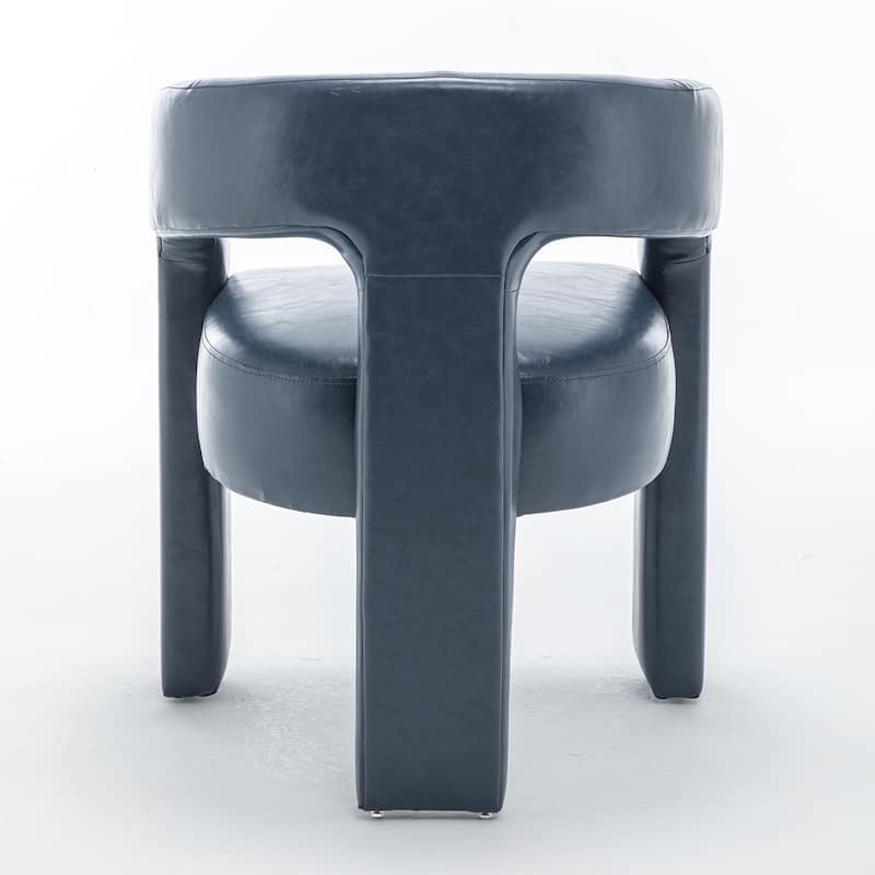 SEYNAR Modern Glam PU Leather Upholstered Dining Chair, Open-Back Accent Chair Set of 2