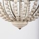 preview thumbnail 10 of 8, Phillum Silver Metal & White Wood Beaded Six Bulb Chandelier - 29"W x 29"D x 37"H