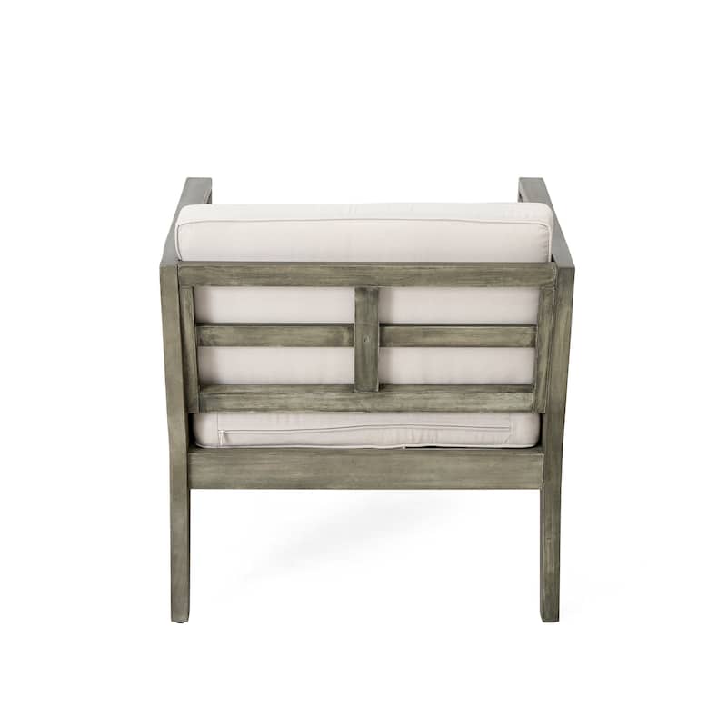 Remy Outdoor Acacia Wood 4 Pieces Patio Chat Set by Christopher Knight Home