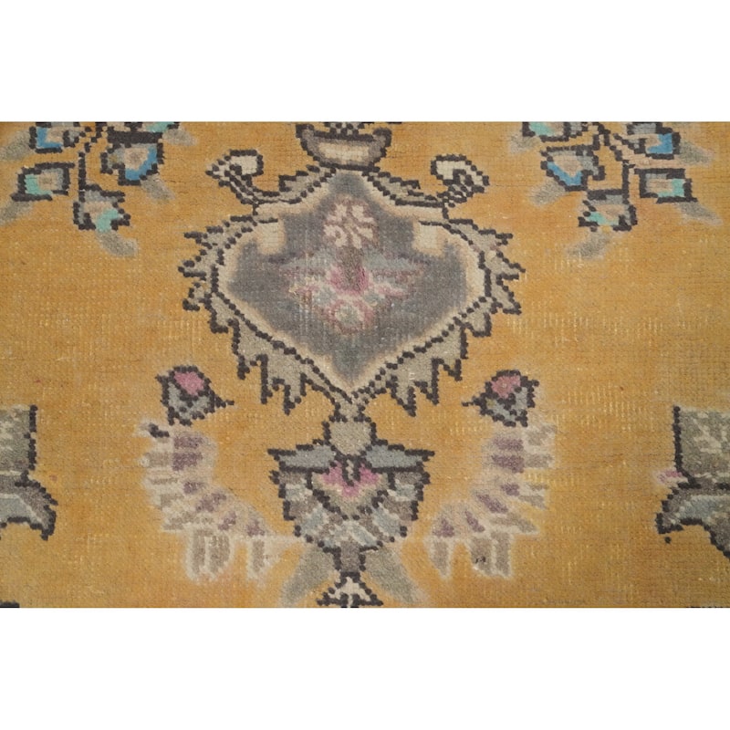 Hand Knotted Oriental 100% Wool Carpet Traditional Floral Oranges & Rust Tabriz Area Rug - 9' 4'' X 6' 5''