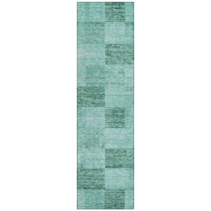 Machine Washable Indoor/ Outdoor Checker Chantille Rug