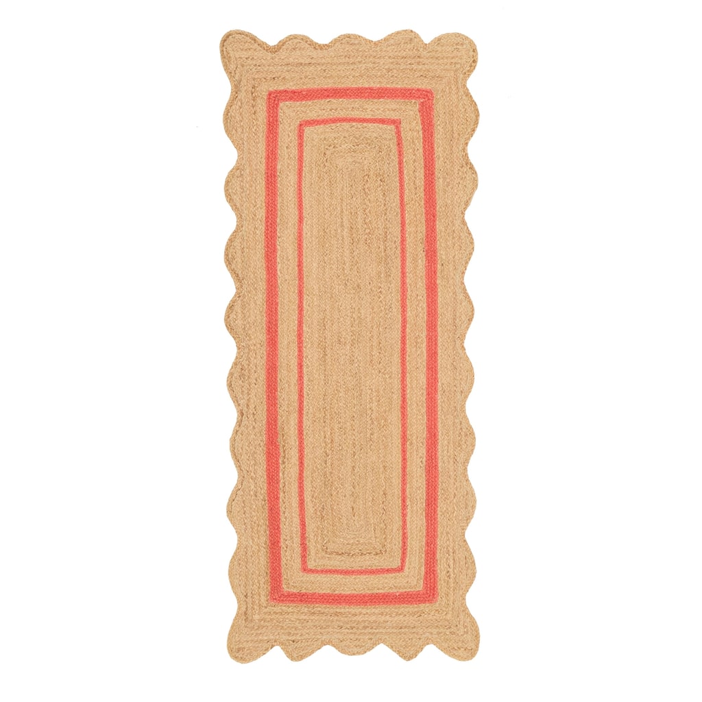 ECARPETGALLERY Braided Weave Palas Denizli Tan Jute Rug - 2'7 x 6'7