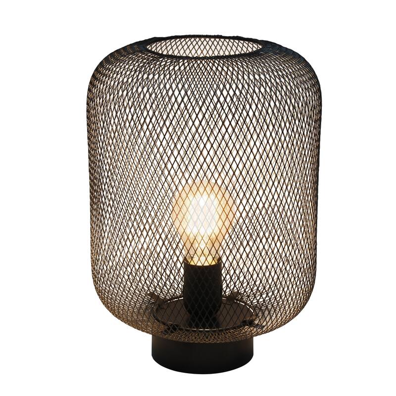 Metal Mesh Wire Table Lamp - 11.75" - Black