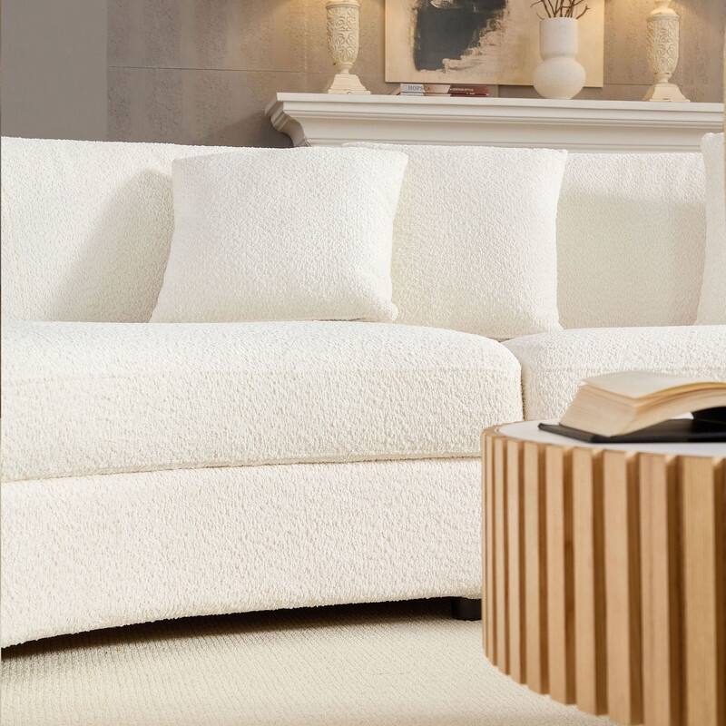 Curved Cloud Sofa, Upholstered Comfy Sofa with Pillows for Living Room