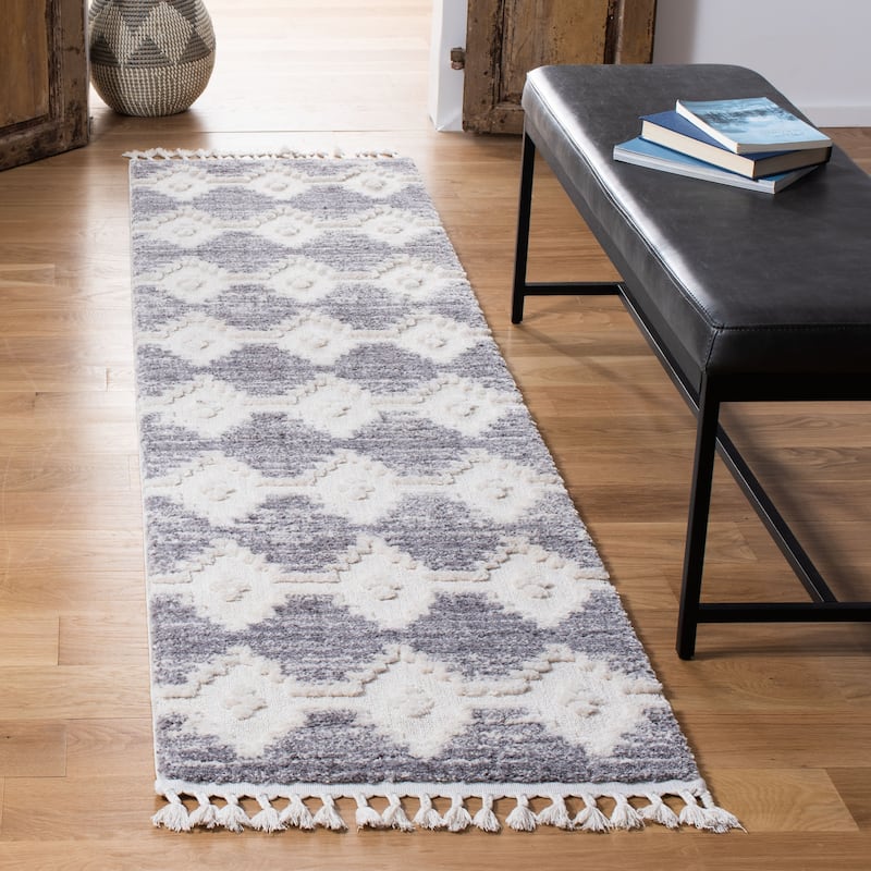 SAFAVIEH Marrakech Bohemian & Eclectic Dorlinde Oriental Ivory/Multi Polyester Rug - 2'2" x 12' Runner - Ivory/Multi