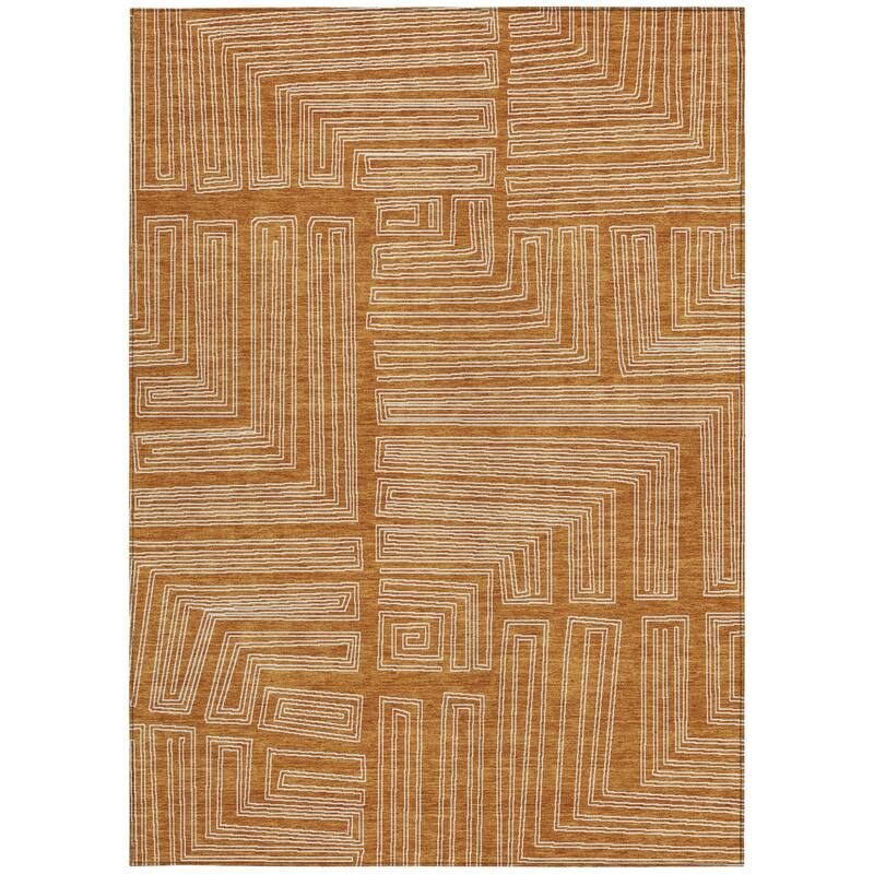 HomeRoots Geometric Transitional Rectangle Outdoor Rug