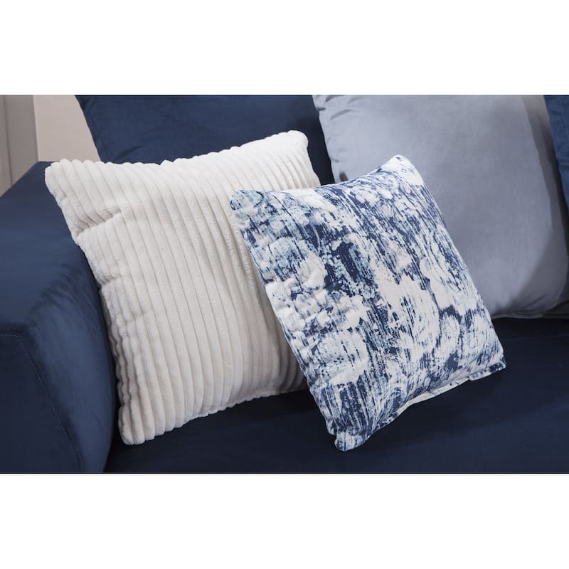 American Furniture Classics Casual Comfort Series Blue L Shaped Sectional Sofa