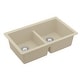 preview thumbnail 8 of 56, Karran Undermount Double Equal Bowl Quartz Kitchen Sink - 32" x 19.5" x 9" - 32" x 19.5" x 9"
