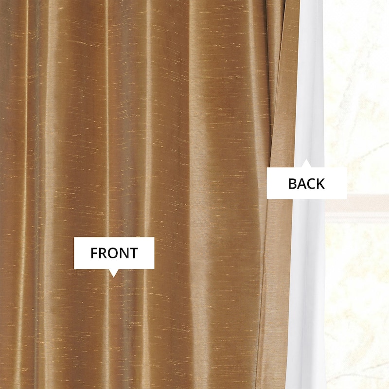 Exclusive Fabric Ruched Textured Faux Dupioni Silk Curtain (1 Panel)