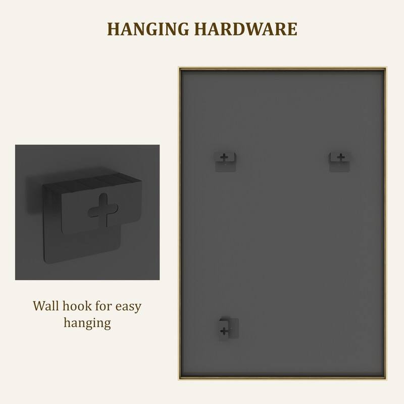 Gold Rectangular Durable Aluminum Frame Mirror