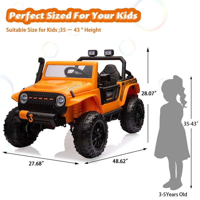2 Seater Electric Truck, 24V Ride On Car for Kids Best Gift