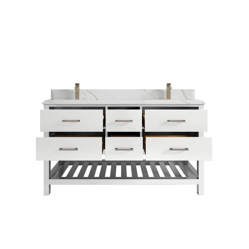 Willow Collections 60 in. W x 22 in. D Parker Double Sink Bathroom Vanity with Countertop