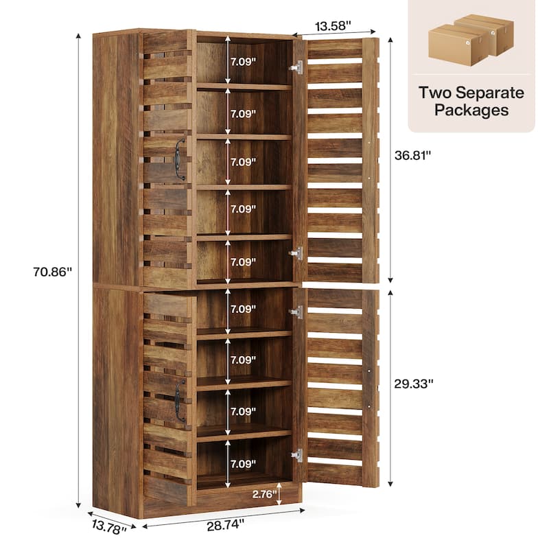 70.8" Tall Kitchen Pantry Cabinet, 9-Tier Kitchen Storage Cabinet