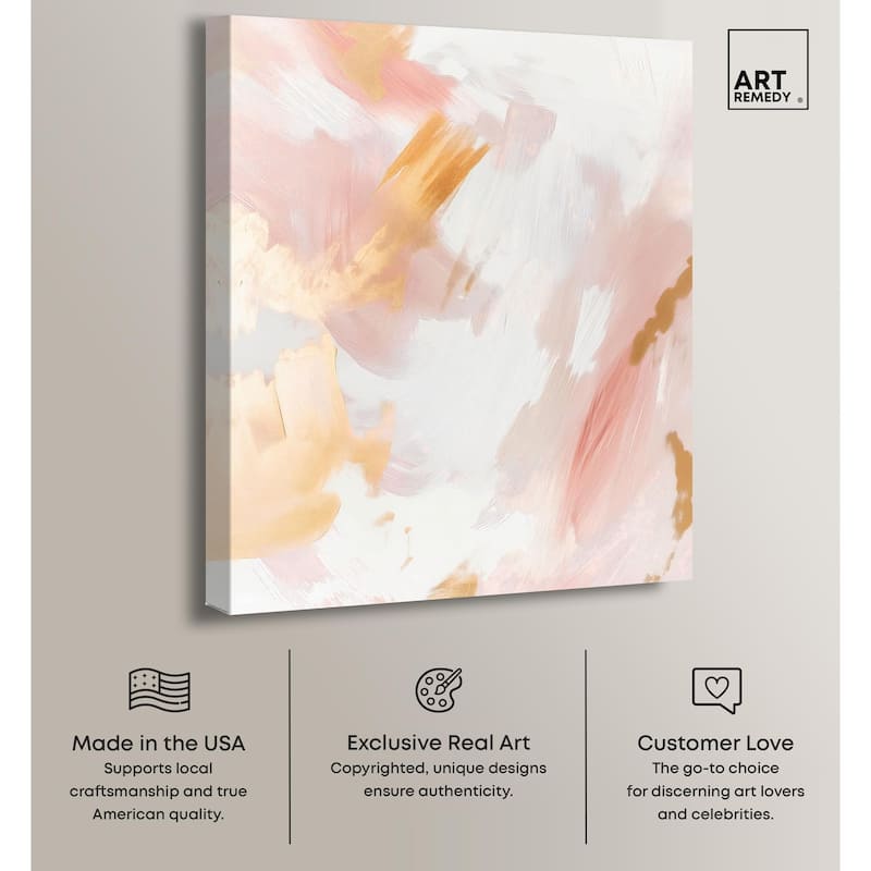 Rose Gold Veil III Canvas by Art Remedy, Gallery Wrapped