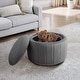 preview thumbnail 51 of 55, 30" W Round Velvet Upholstered Storage Ottoman with Flip Top Tray