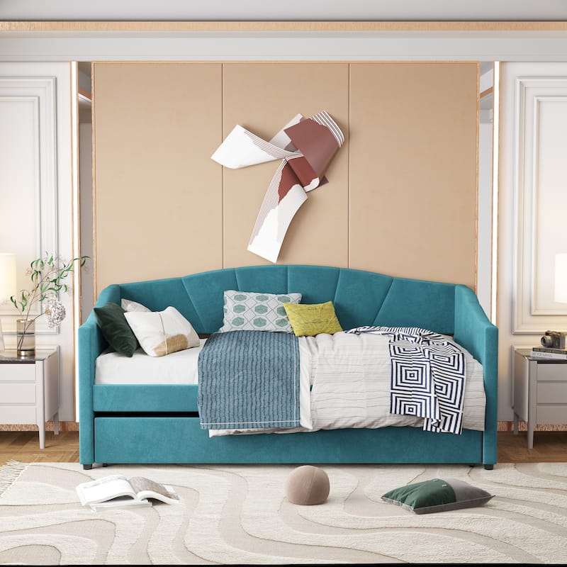 Upholstered Daybed With Trundle Bed