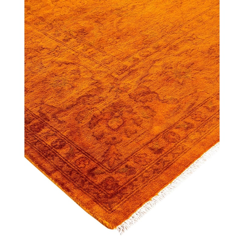 Vibrance, One-of-a-Kind Hand-Knotted Area Rug - Orange, 6' 1" x 9' 0" - 6' 1" x 9' 0"