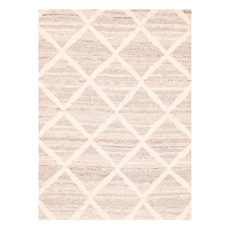 ECARPETGALLERY Hand-knotted Tangier Grey Wool Rug - 5'4 x 7'4