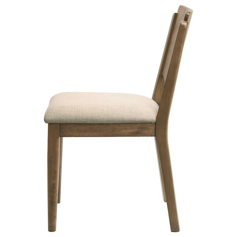 2pc Set Mid-Century Modern Wood Back Foam Padded Seat Wood Upholstery
