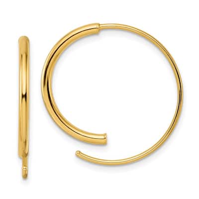 Curata 14k Yellow Gold Polished Unusual Tube Threader Earrings 27.75x28mm