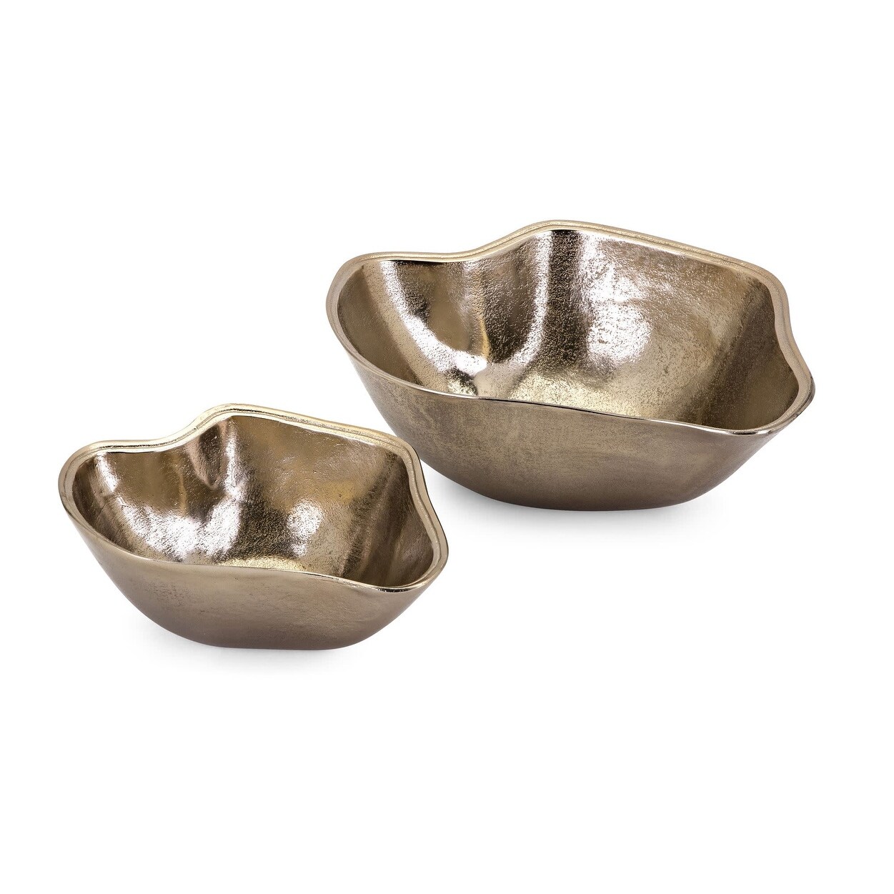 Imax Home 14709 2 Machar Aluminum Decorative Bowls Set Of 2 Gold Overstock 27552488
