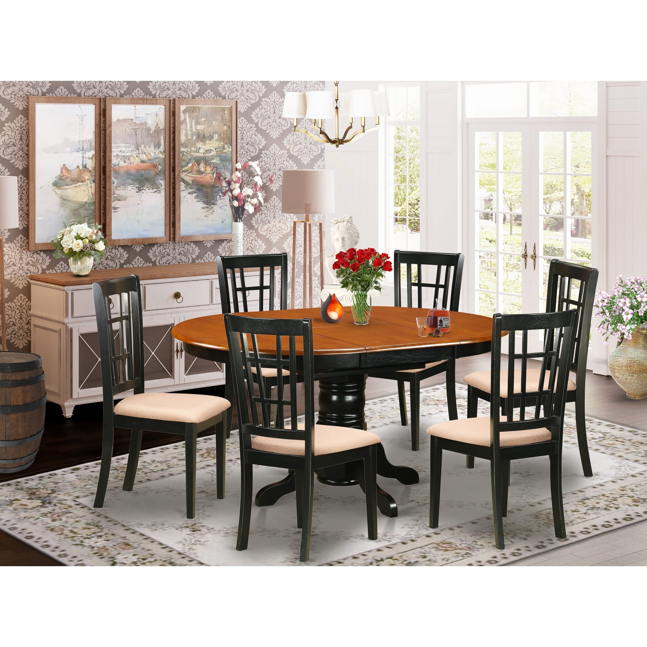 Oval table seats 6 shop