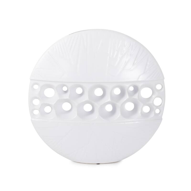 Allan Andrews Contemporary Matte White Ceramic Moon Vase