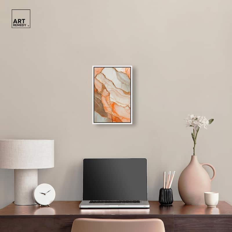 Peach Agate Flow Canvas by Art Remedy