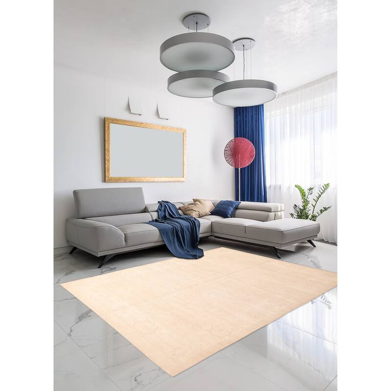 ECARPETGALLERY Hand-knotted Peshawar Oushak Beige Wool Rug - 9'10 x 14'4