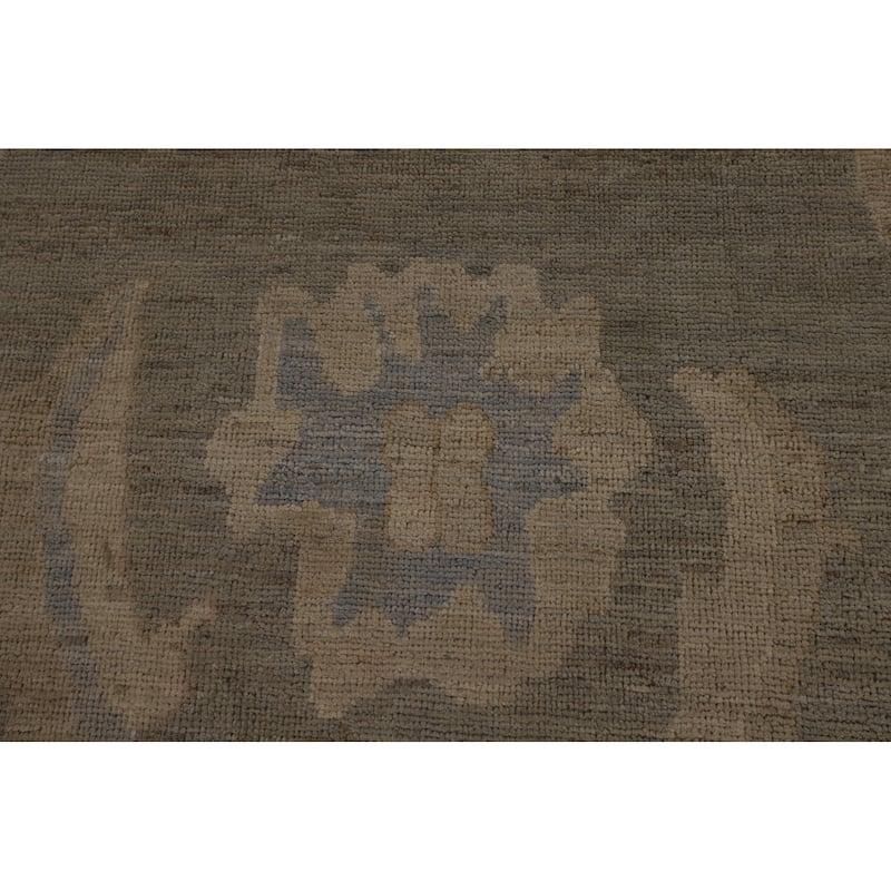 Grey Vegetable Dye Oushak Turkish Large Area Rug Handmade Wool Carpet - 9'11"x 13'10"