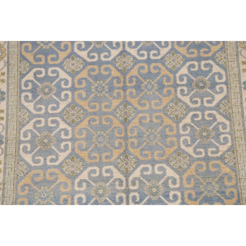 Vegetable Dye Khotan Oriental Wool Area Rug Hand-knotted Foyer Carpet - 4'5" x 6'11"